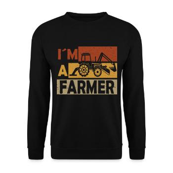 I am a farmer, farmer - Unisex Sweatshirt - black - Front - Alina (178cm) & Michal (187cm)