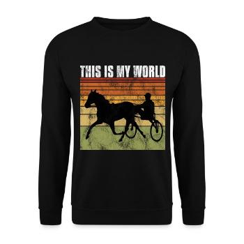 Ceci est mon World Trotting Races Retro - Sweat-shirt Unisexe - noir - Devant - Alina (178cm) & Michal (187cm)