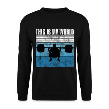 This is my world Bodybuilding Bodybuilder GYM - Unisex Sweatshirt - black - Front - Alina (178cm) & Michal (187cm)