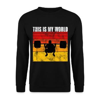 This is my world Bodybuilding Bodybuilder GYM - Unisex Sweatshirt - black - Front - Alina (178cm) & Michal (187cm)
