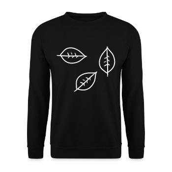 Leaf Three Leaves Symbol Shape Nature - Unisex Sweatshirt - black - Front - Alina (178cm) & Michal (187cm)