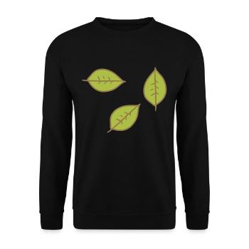 Feuille verte Trois feuilles symbole forme nature - Sweat-shirt Unisexe - noir - Devant - Alina (178cm) & Michal (187cm)