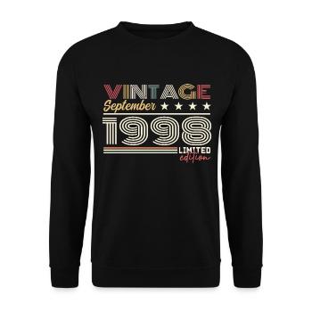 Vintage Septembre 1998 Septembre 1998 September - Sweat-shirt Unisexe - noir - Devant - Alina (178cm) & Michal (187cm)