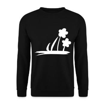 Two flowers nature symbol - Unisex Sweatshirt - black - Front - Alina (178cm) & Michal (187cm)