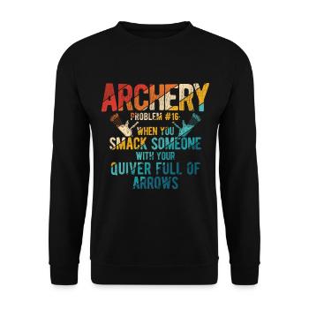 Bogenschießen Archery - Unisex Pullover - Schwarz - Vorne - Alina (178cm) & Michal (187cm)