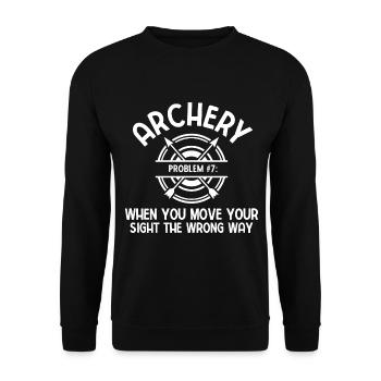 Bogenschießen Archery - Unisex Pullover - Schwarz - Vorne - Alina (178cm) & Michal (187cm)