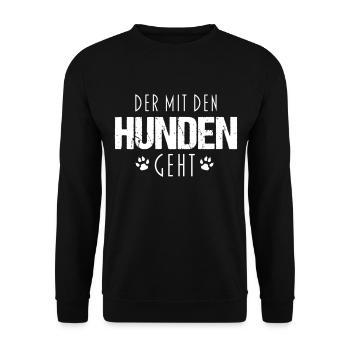 Il marche avec les chiens - Sweat-shirt Unisexe - noir - Devant - Alina (178cm) & Michal (187cm)