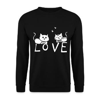 Cats Cat dear lovers - Unisex Sweatshirt - black - Front - Alina (178cm) & Michal (187cm)