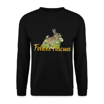 felices pascuas Happy Easter - Unisex Sweatshirt - black - Front - Alina (178cm) & Michal (187cm)