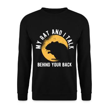 Nagetier Maus Ratte - Unisex Pullover - Schwarz - Vorne - Alina (178cm) & Michal (187cm)