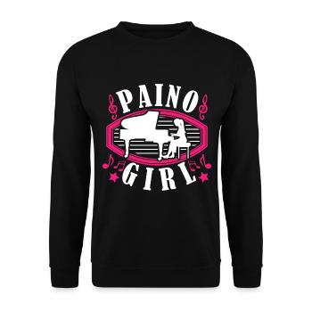 Daughter of Piano Pianist Grand piano Piano Girl - Unisex Sweatshirt - black - Front - Alina (178cm) & Michal (187cm)
