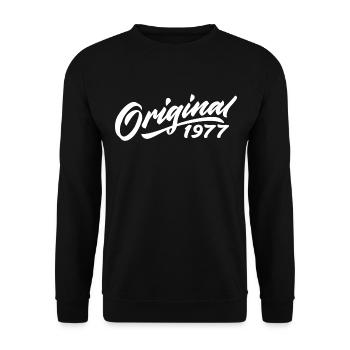 Original 1977 Cadeau D'anniversaire 1977 - Sweat-shirt Unisexe - noir - Devant - Alina (178cm) & Michal (187cm)