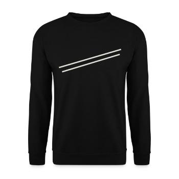 Minimal stripes - Unisex Sweatshirt - black - Front - Alina (178cm) & Michal (187cm)