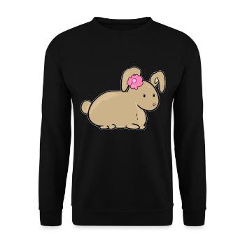 fleur de lapin symbole animal doux - Sweat-shirt Unisexe - noir - Devant - Alina (178cm) & Michal (187cm)