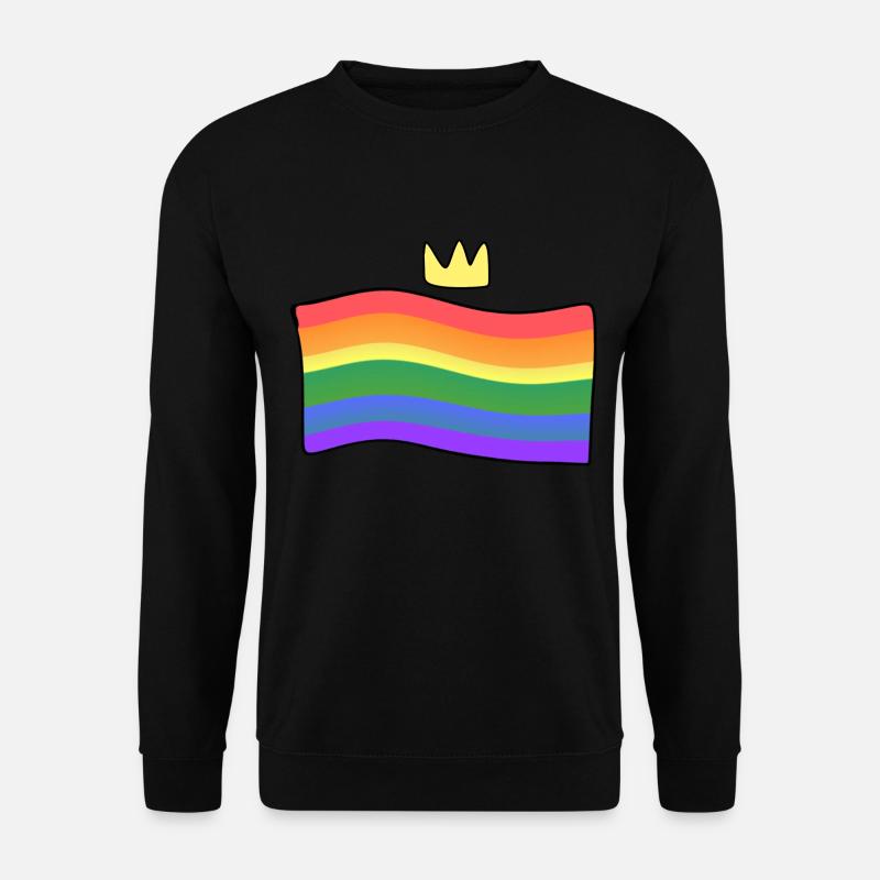 lgbt flag rainbow crown love - Unisex Sweatshirt - black