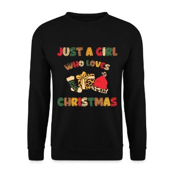 Just a Girl who loves christmas - Unisex Pullover - Schwarz - Vorne - Alina (178cm) & Michal (187cm)