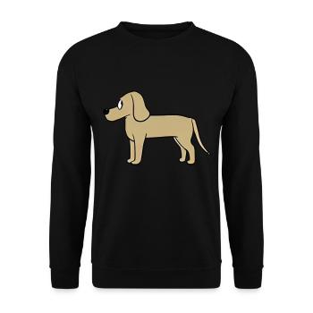 cartoon Hund Tier braun Symbol Haustier - Unisex Pullover - Schwarz - Vorne - Alina (178cm) & Michal (187cm)