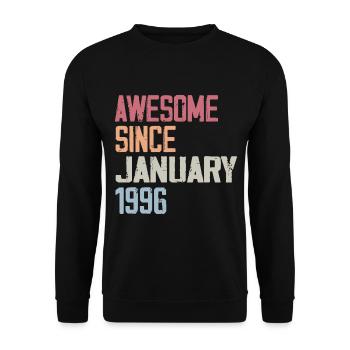 Birthday January 1996 Retro 1996 January - Unisex Sweatshirt - black - Front - Alina (178cm) & Michal (187cm)