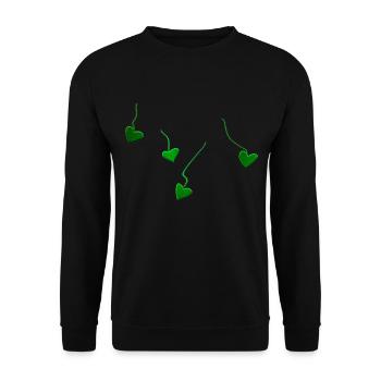 green hearts glitter lines - Unisex Sweatshirt - black - Front - Alina (178cm) & Michal (187cm)