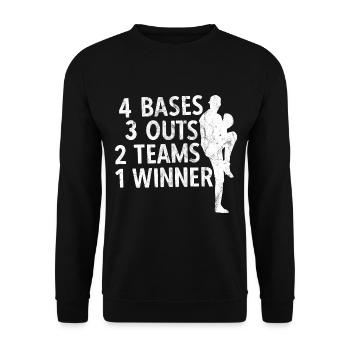 Baseball - Unisex Pullover - Schwarz - Vorne - Alina (178cm) & Michal (187cm)