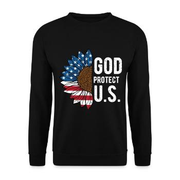 God Protect US 4th of July Independence Fourth of - Unisex Sweatshirt - black - Front - Alina (178cm) & Michal (187cm)