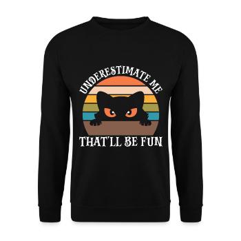 Halloween Katze Hexe - Unisex Pullover - Schwarz - Vorne - Alina (178cm) & Michal (187cm)