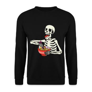 Halloween Skeleton Ramen - Unisex Sweatshirt - black - Front - Alina (178cm) & Michal (187cm)