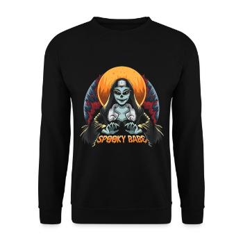 Halloween Pumpkin Horror - Unisex Sweatshirt - black - Front - Alina (178cm) & Michal (187cm)