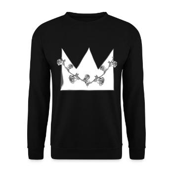 Grey Crown Roses Flowers Symbol Shape - Unisex Sweatshirt - black - Front - Alina (178cm) & Michal (187cm)