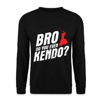 Japanischer Schwertkampf Kendo - Unisex Pullover - Schwarz - Vorne - Alina (178cm) & Michal (187cm)