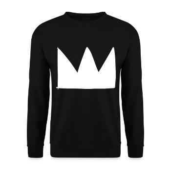 Crown Symbol King Shape - Unisex Sweatshirt - black - Front - Alina (178cm) & Michal (187cm)