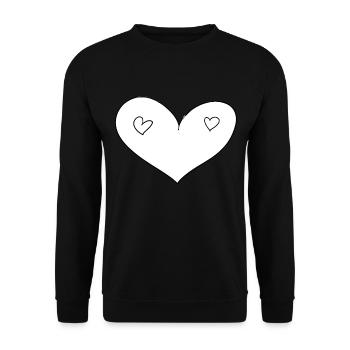cœur coeur - Sweat-shirt Unisexe - noir - Devant - Alina (178cm) & Michal (187cm)