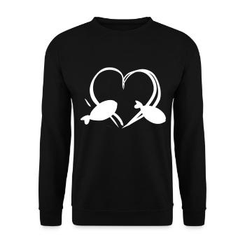 poissons militants des droits des animaux coeur - Sweat-shirt Unisexe - noir - Devant - Alina (178cm) & Michal (187cm)