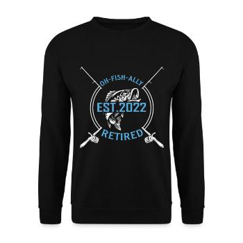 Fishing Angler Fishing Rod - Unisex Sweatshirt - black - Front - Alina (178cm) & Michal (187cm)