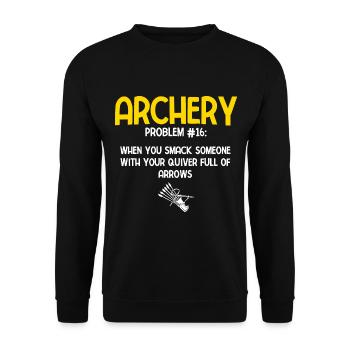 Bogenschießen Archery - Unisex Pullover - Schwarz - Vorne - Alina (178cm) & Michal (187cm)