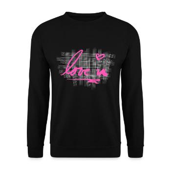 Crosses Pattern I love your heart - Unisex Sweatshirt - black - Front - Alina (178cm) & Michal (187cm)