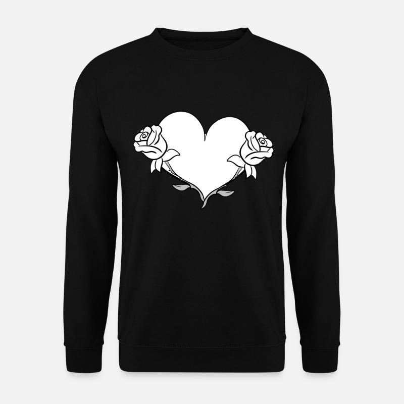 rose blume herz form symbol blumen - Unisex Pullover - Schwarz