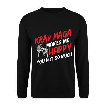 Israelischer Kampfsport Krav Maga - Unisex Pullover - Schwarz - Vorne - Alina (178cm) & Michal (187cm)