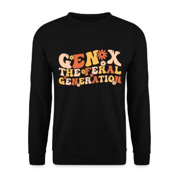 Gen X Die wilde Generation Lustig Generation X - Unisex Pullover - Schwarz - Vorne - Alina (178cm) & Michal (187cm)