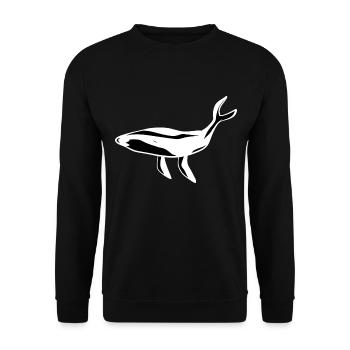 Whale Animal Marine Animal Ecosystem Symbol - Unisex Sweatshirt - black - Front - Alina (178cm) & Michal (187cm)