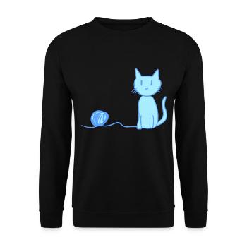 blue cat love pet symbol wool - Unisex Sweatshirt - black - Front - Alina (178cm) & Michal (187cm)