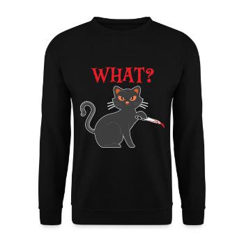 Halloween What Cat - Unisex Sweatshirt - black - Front - Alina (178cm) & Michal (187cm)