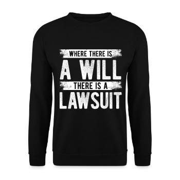 Richter Jurist Anwalt - Unisex Pullover - Schwarz - Vorne - Alina (178cm) & Michal (187cm)