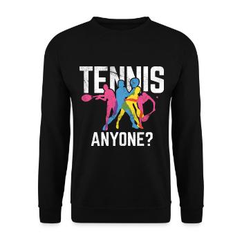 Tennisplatz Spruch Für Tennis - Unisex Pullover - Schwarz - Vorne - Alina (178cm) & Michal (187cm)