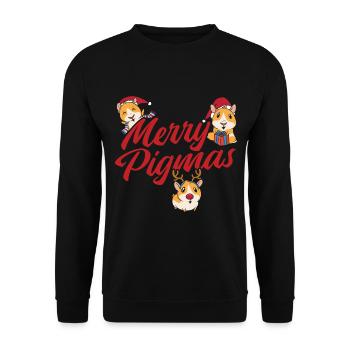 Nagetier Meerschwein Meerschweinchen - Unisex Pullover - Schwarz - Vorne - Alina (178cm) & Michal (187cm)
