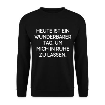 Lass Mich In Ruhe Geh Mir Nicht Auf Die Nerven - Unisex Pullover - Schwarz - Vorne - Alina (178cm) & Michal (187cm)