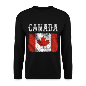 Canada Flag Vintage Canada - Unisex Sweatshirt - black - Front - Alina (178cm) & Michal (187cm)