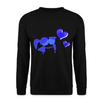 blue couple symbol love - Unisex Sweatshirt - black - Front - Alina (178cm) & Michal (187cm)