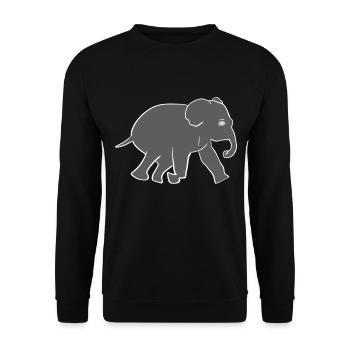 Elefant Tier Symbol Grau - Unisex Pullover - Schwarz - Vorne - Alina (178cm) & Michal (187cm)
