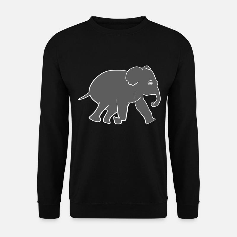 Elephant Animal Symbol Grey - Unisex Sweatshirt - black